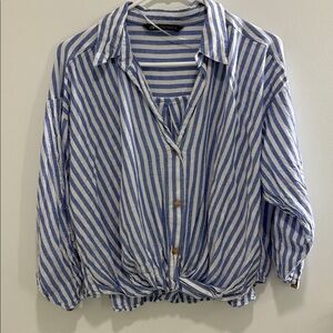 Zara Striped Blue and White Tee